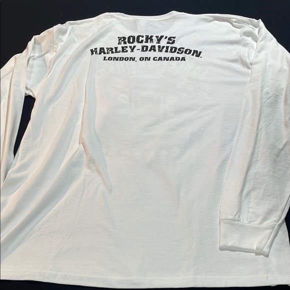 Harley-Davidson White Long Sleeve Tee, Rocky’s H-D London Ontario Canada NWT - Picture 8 of 11